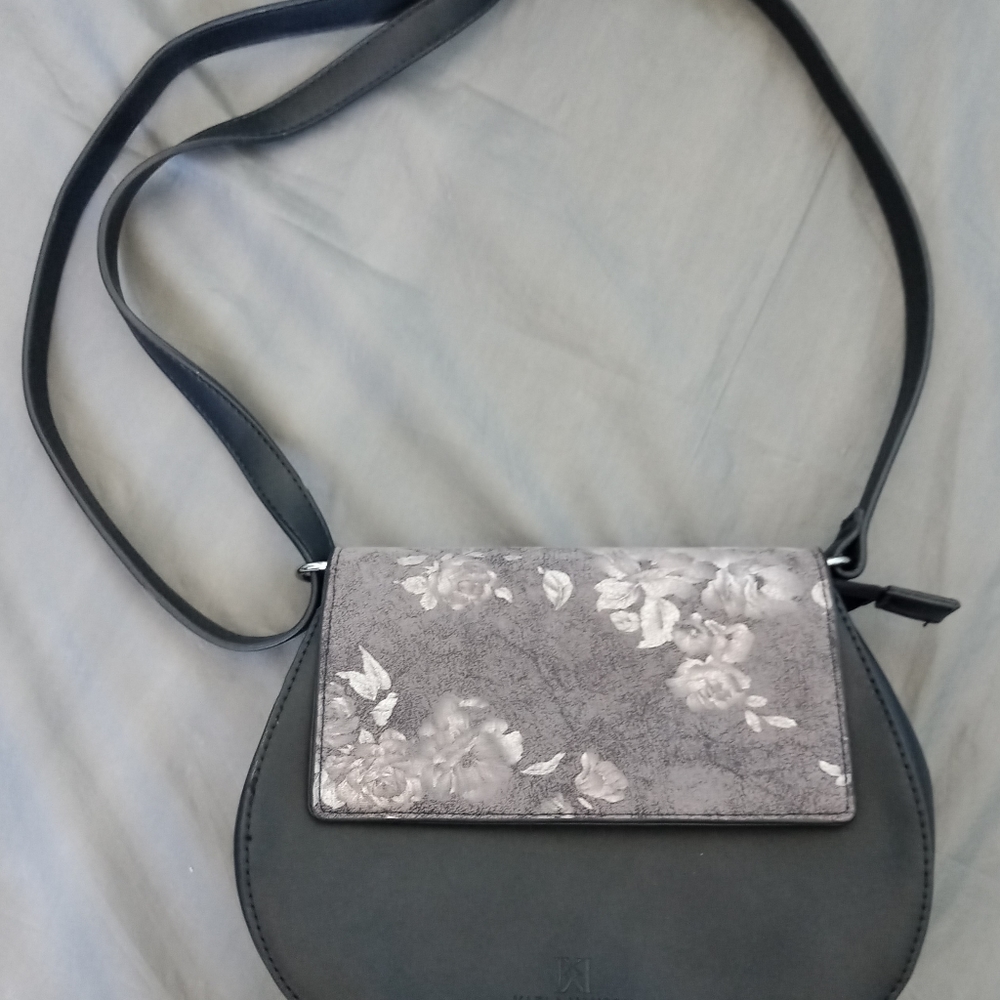 Floral Gray Shoulder Bag